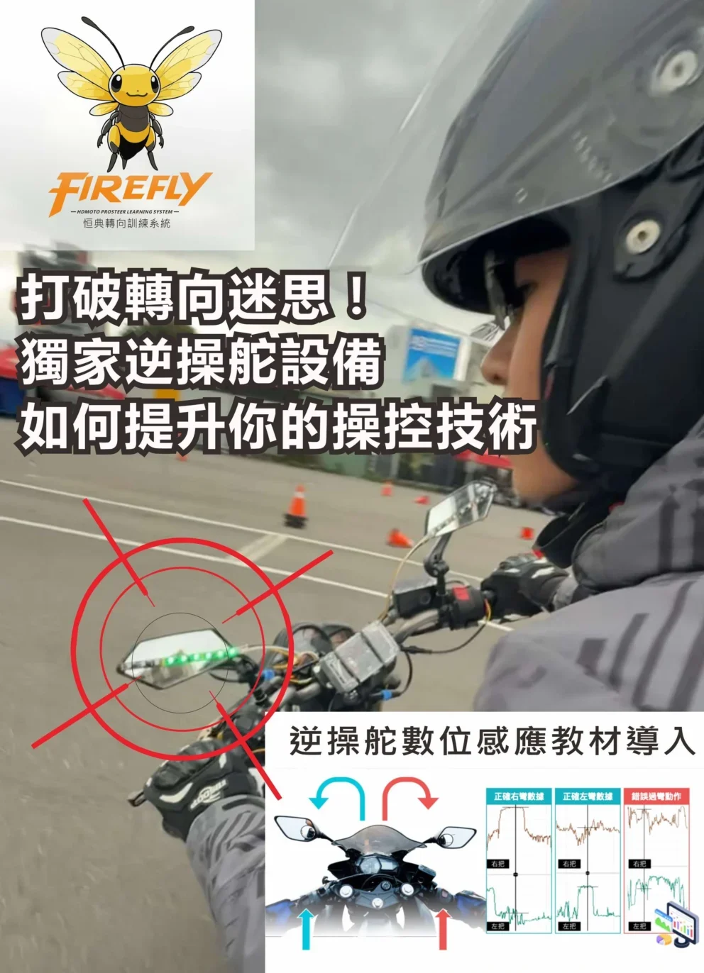 台中重機考照獨家專利考照螢火蟲轉向教具 大型重機考照 科學騎乘 恒典摩托